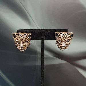 NWT Big Cat Crystal Earrings